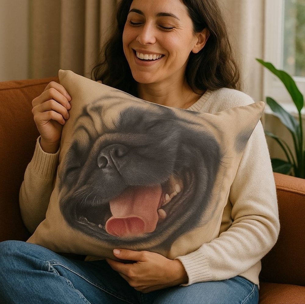 💓 New 17" Adorable Pug Pillow Case Cover